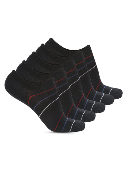 Men's Black Fashion No Show / Loafer Socks -Pack of 5