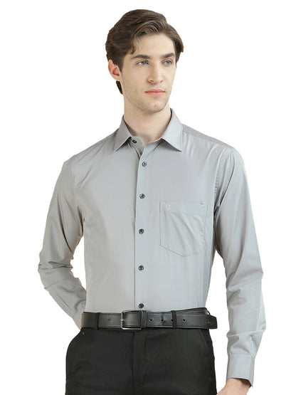 Formal Shirt for Men l Breathable & Soft with Color Fastness Regular Fit Cotton Blend Fabric Solid Pattern