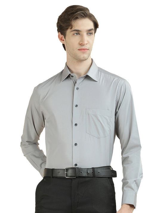 Formal Shirt for Men l Breathable & Soft with Color Fastness Regular Fit Cotton Blend Fabric Solid Pattern
