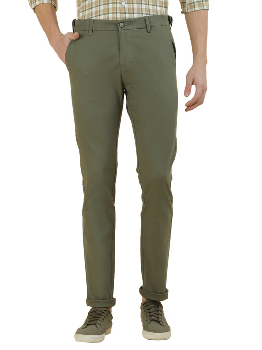 Casual Trousers for Men l Breathable & Soft with Color Fastness Regular Fit Cotton Blend Fabric Solid Pattern