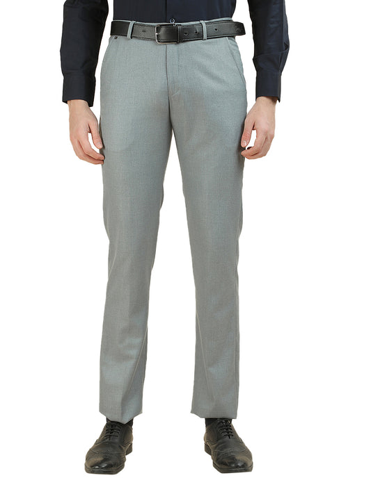 Formal Trouser for Men | Breathable & Soft with Color Fastness Regular Fit Cotton Blend Fabric Solid Pattern Hook & Bar Closure