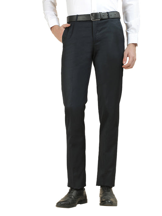 Formal Trouser for Men | Breathable & Soft with Color Fastness Regular Fit Cotton Blend Fabric Solid Pattern Hook & Bar Closure