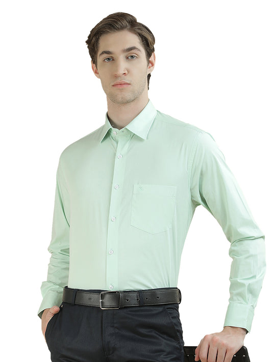 Formal Shirt for Men l Breathable & Soft with Color Fastness Slim Fit Cotton Blend Fabric Solid Pattern