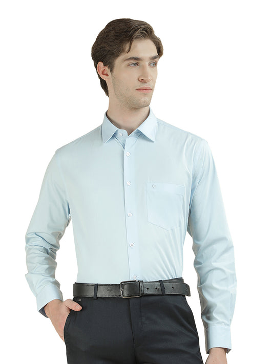 Formal Shirt for Men l Breathable & Soft with Color Fastness Slim Fit Cotton Blend Fabric Solid Pattern