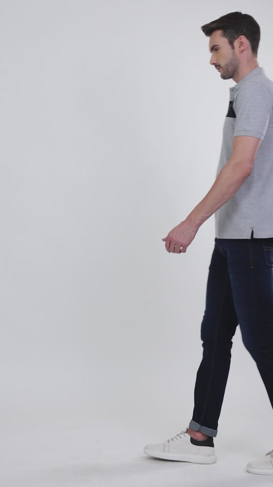 Denim Jeans for Men l Breathable & Soft with Color Fastness Ultra Narrow Fit Cotton Fabric Solid Pattern Button Closure