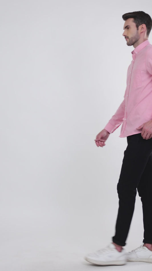 Casual Shirt for Men | Breathable & Soft with Color Fastness Regular Fit Spread Collar Neck Cotton Fabric Solid Pattern