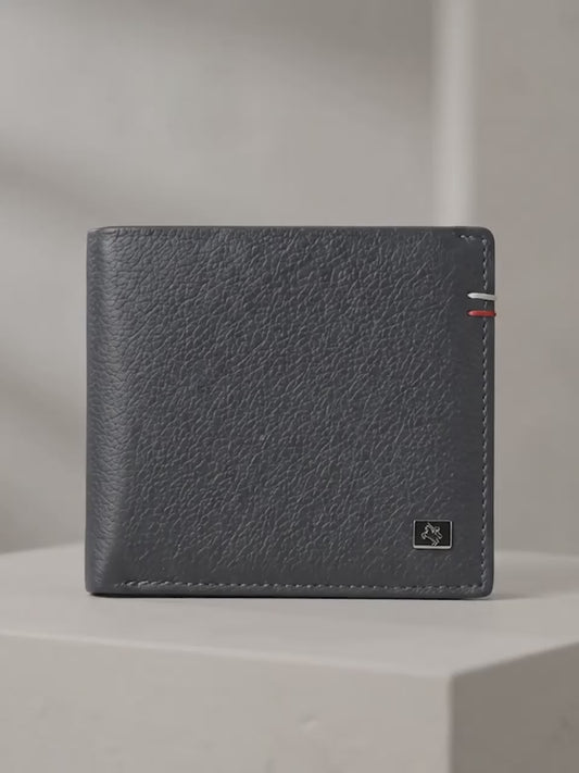 Men Navy Blue Bifold Wallet