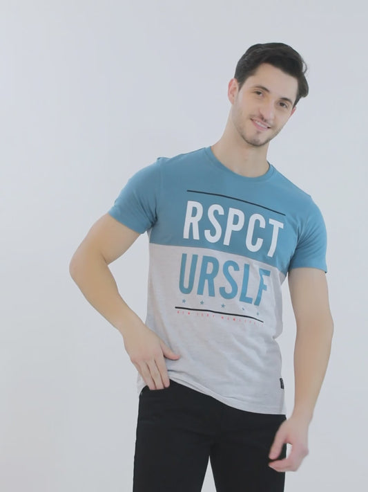 T-Shirt for Men | Breathable & Soft with Color Fastness Regular Fit Round Neck Poly Cotton Fabric Printed Pattern