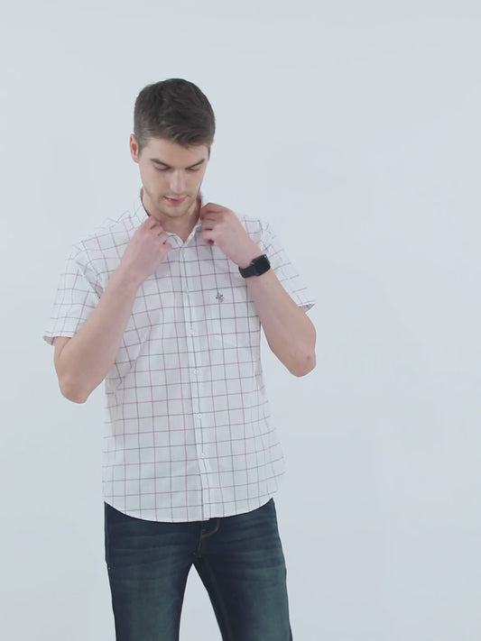 Casual Shirt for Men | Breathable & Soft with Color Fastness Regular Fit Spread Collar Neck Cotton Fabric Checkered Pattern