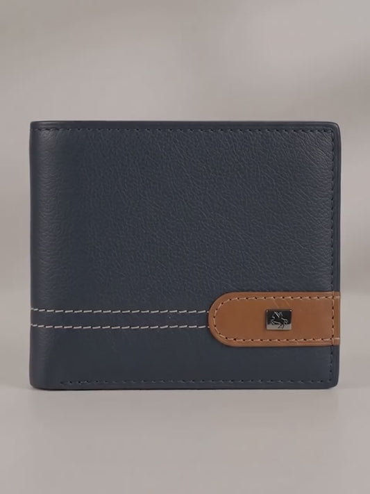 Men Blue Bifold Wallet