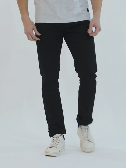 Denim Jeans for Men l Breathable & Soft with Color Fastness Ultra Narrow Fit Cotton Fabric Solid Pattern Button Closure