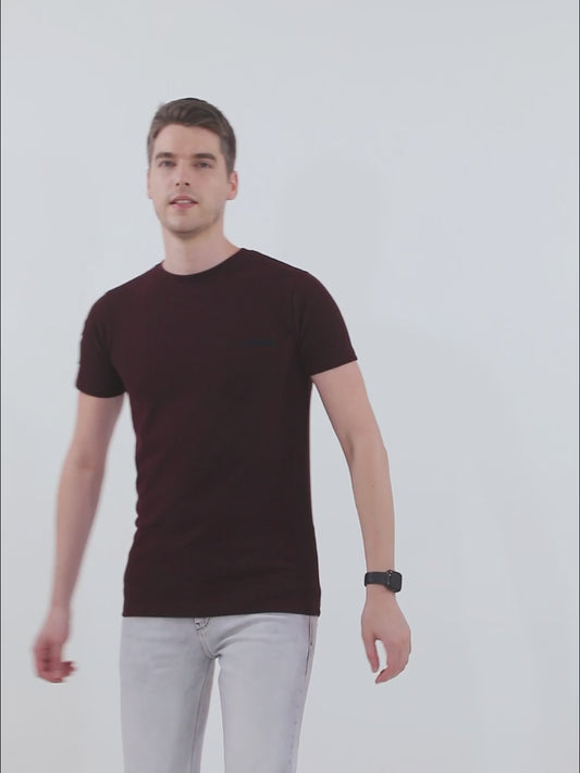 T-Shirt for Men | Breathable & Soft with Color Fastness Regular Fit Round Neck Poly Cotton Fabric Solid Pattern