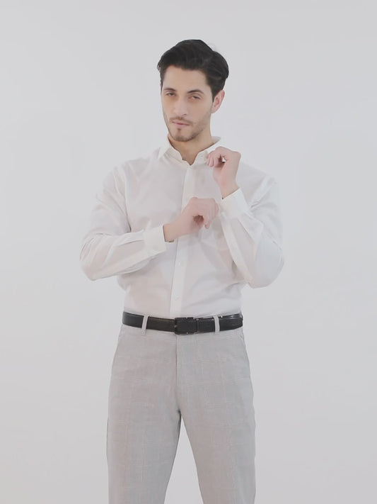 Formal Shirt for Men l Breathable & Soft with Color Fastness Regular Fit Spread Collar Neck Cotton Fabric Solid Pattern