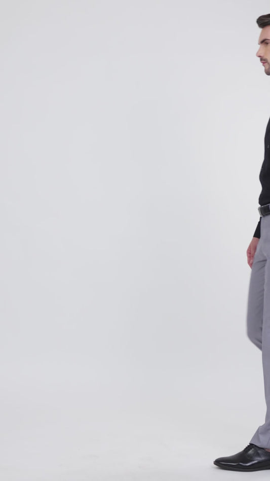 Formal Trouser for Men | Breathable & Soft with Color Fastness Regular Fit Terry Rayon Fabric Self Design Pattern Hook & Eye Closure