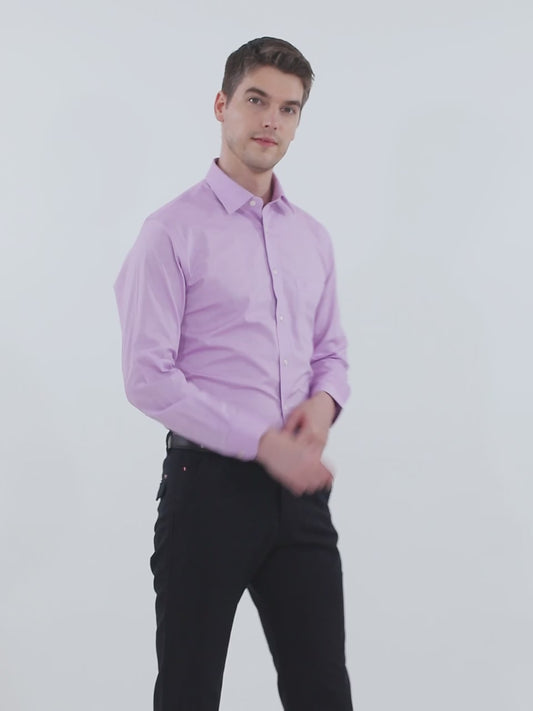 Men's Purple Formal Plain Full Sleeve Shirt