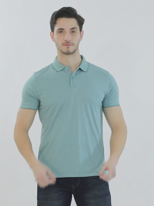 T-Shirt for Men | Breathable & Soft with Color Fastness Regular Fit Polo Neck Poly Cotton Fabric Solid Pattern