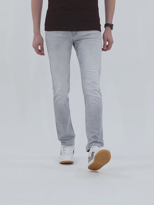 Denim Jeans for Men l Breathable & Soft with Color Fastness Ultra Narrow Fit Cotton Fabric Solid Pattern Button Closure