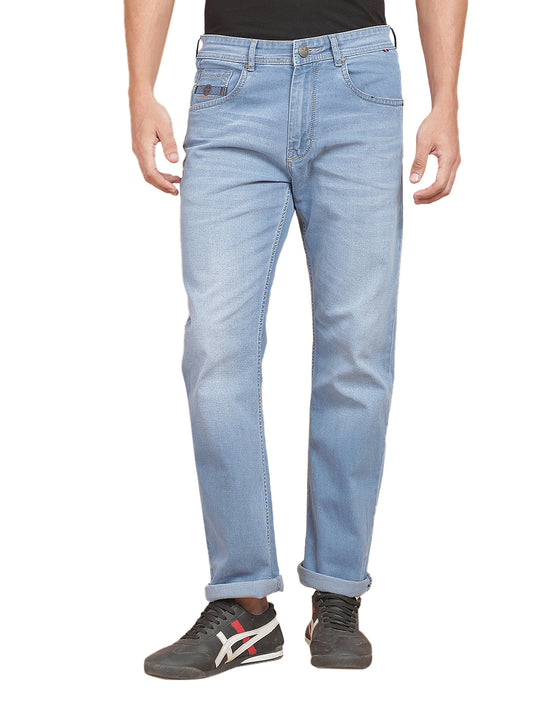 Denim Jeans for Men l Breathable & Soft with Color Fastness Straight Fit Polycotton Fabric Solid Pattern