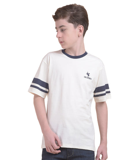 Casual T-Shirt for Boys l Breathable & Soft with Color Fastness Regular Fit Round Neck Polycotton Fabric Printed Pattern