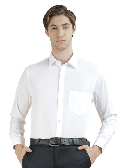 Formal Shirt for Men l Breathable & Soft with Color Fastness Regular Fit Cotton Blend Fabric Solid Pattern