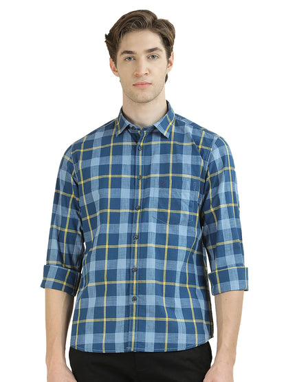 Casual Shirt for Men l Breathable & Soft with Color Fastness Slim Fit Pure Cotton Fabric Checkered Pattern