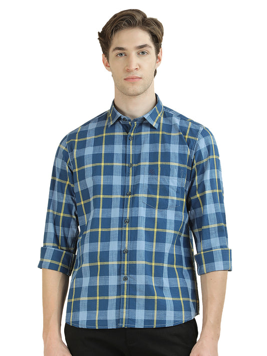 Casual Shirt for Men l Breathable & Soft with Color Fastness Slim Fit Pure Cotton Fabric Checkered Pattern