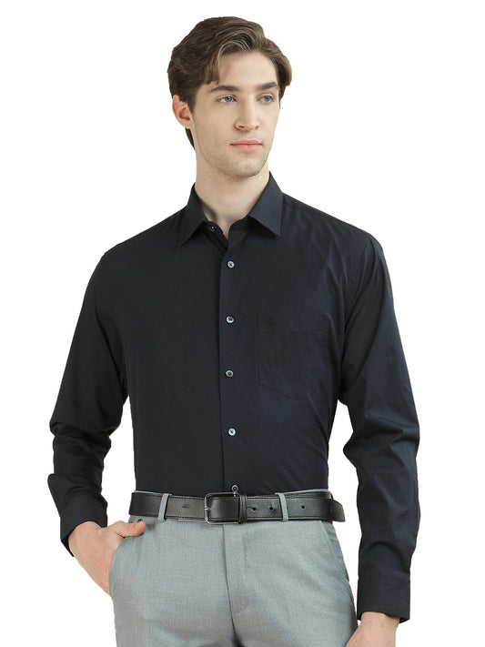 Formal Shirt for Men l Breathable & Soft with Color Fastness Slim Fit Cotton Blend Fabric Solid Pattern