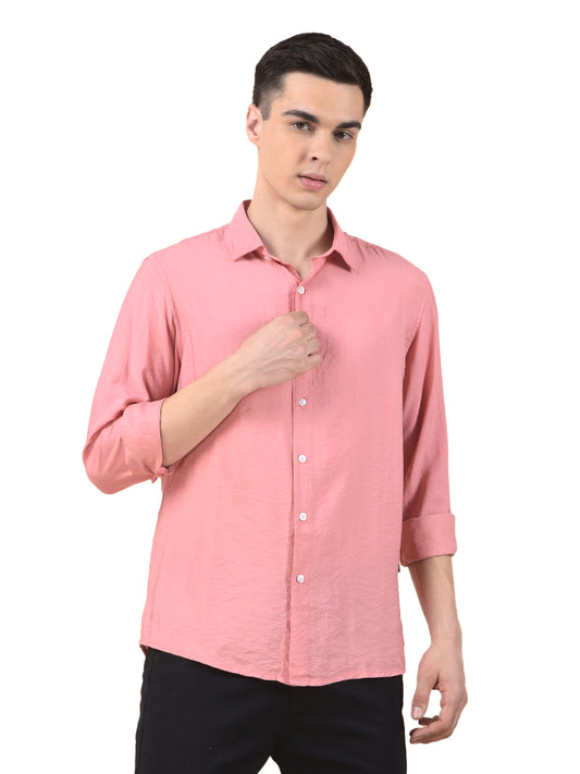 Casual Shirt for Men | Breathable & Soft with Color Fastness Slim Cotton Blend Fabric Solid Pattern