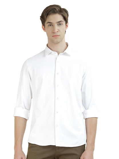 Casual Shirt for Men l Breathable & Soft with Color Fastness Slim Fit Polyester Fabric Self Design Pattern