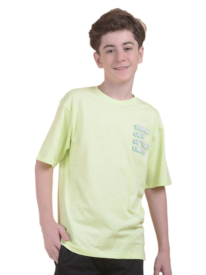 Casual T-Shirt for Boys l Breathable & Soft with Color Fastness Regular Fit Round Neck Polycotton Fabric Printed Pattern