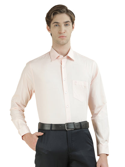 Formal Shirt for Men l Breathable & Soft with Color Fastness Slim Fit Cotton Blend Fabric Solid Pattern