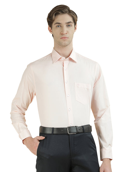 Formal Shirt for Men l Breathable & Soft with Color Fastness Slim Fit Cotton Blend Fabric Solid Pattern
