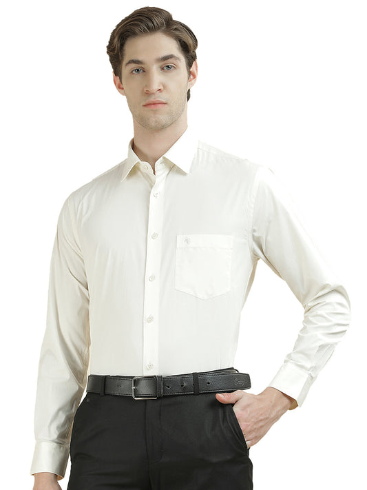 Formal Shirt for Men l Breathable & Soft with Color Fastness Slim Fit Cotton Blend Fabric Solid Pattern