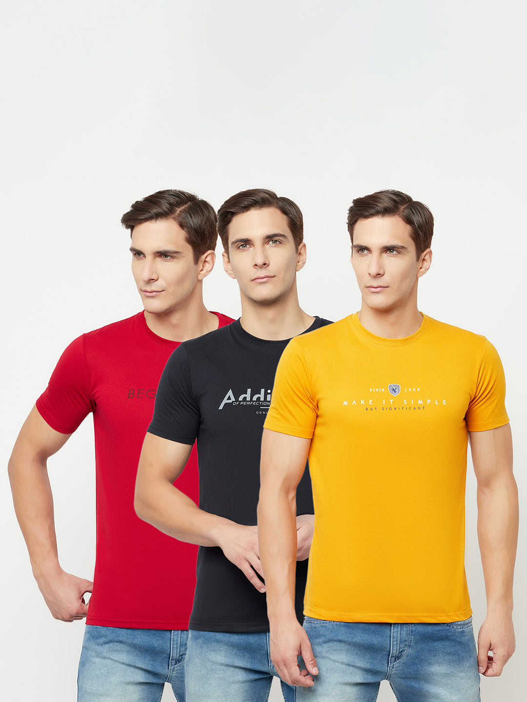 Cantabil Men's Pack of 3 T-Shirts (6817234550923)