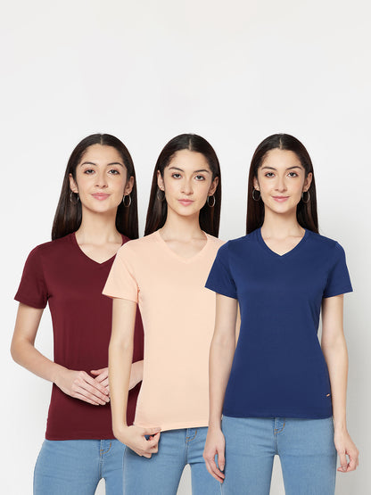 Cantabil Women's Pack of 3 T-Shirts (6829015531659)