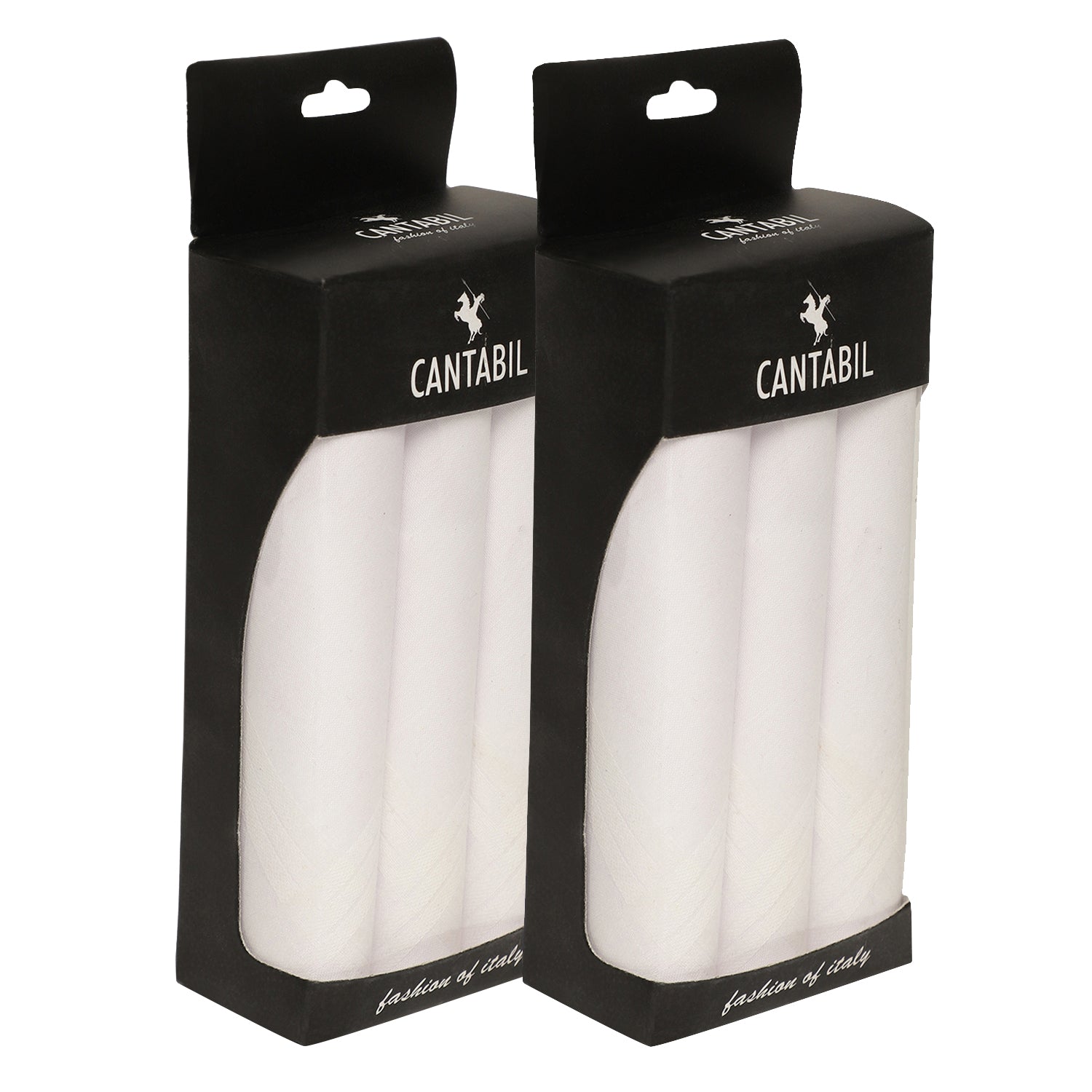 Cantabil Men Pack of 6 Solid Cotton White Handkerchief (6809911361675)