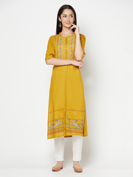 Cantabil Women's Mustard Kurti (6821840846987)