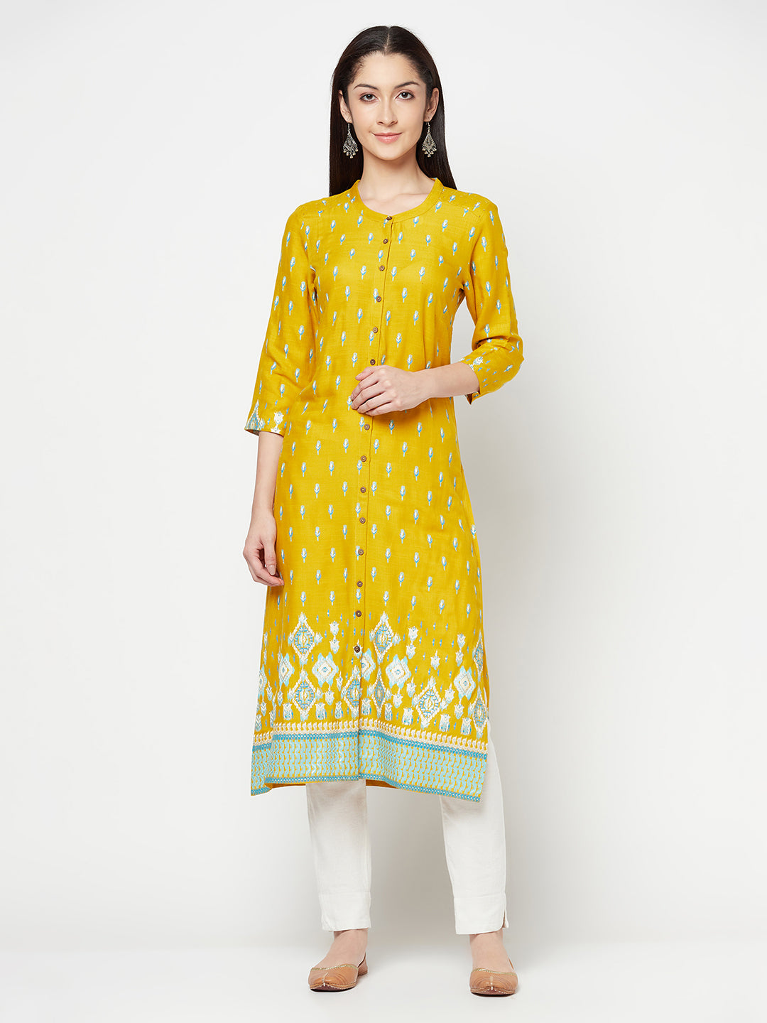 Cantabil Women's Mustard Kurti (6821967167627)