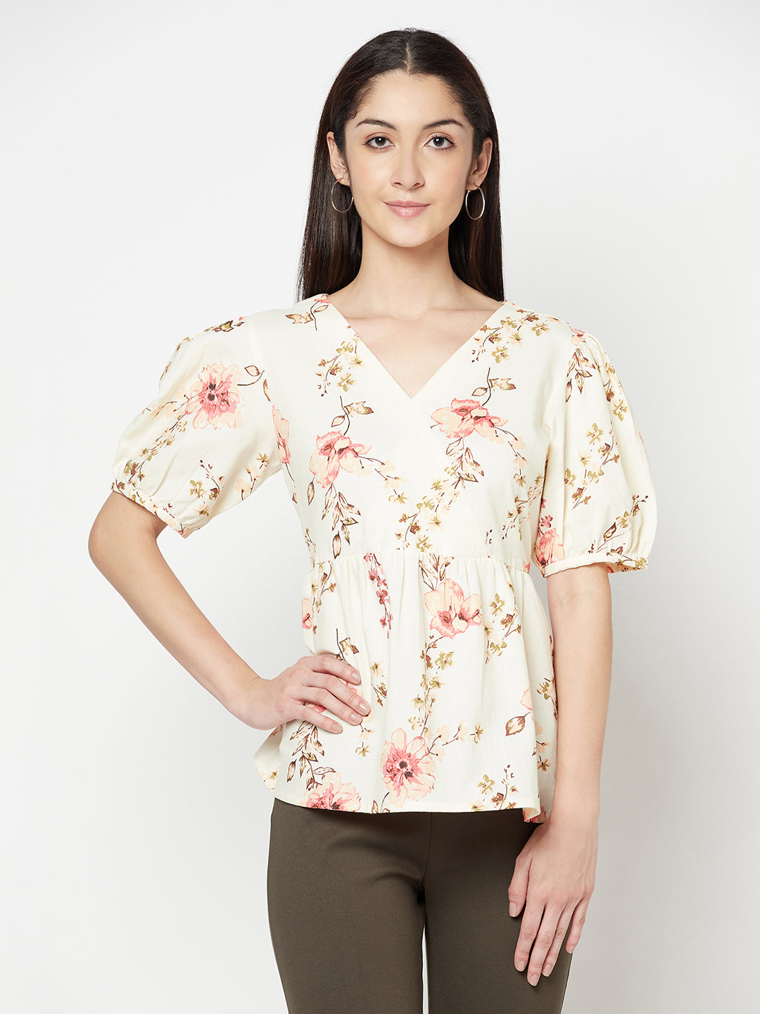 Cantabil Women's Off White Top (6822525862027)