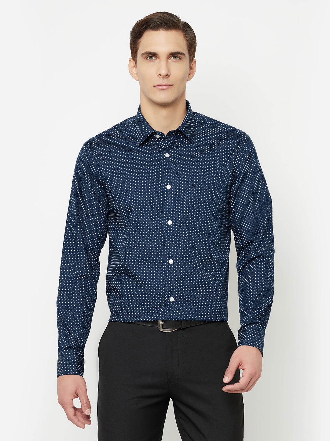 Cantabil Men's Navy Formal Shirt (6827048370315)