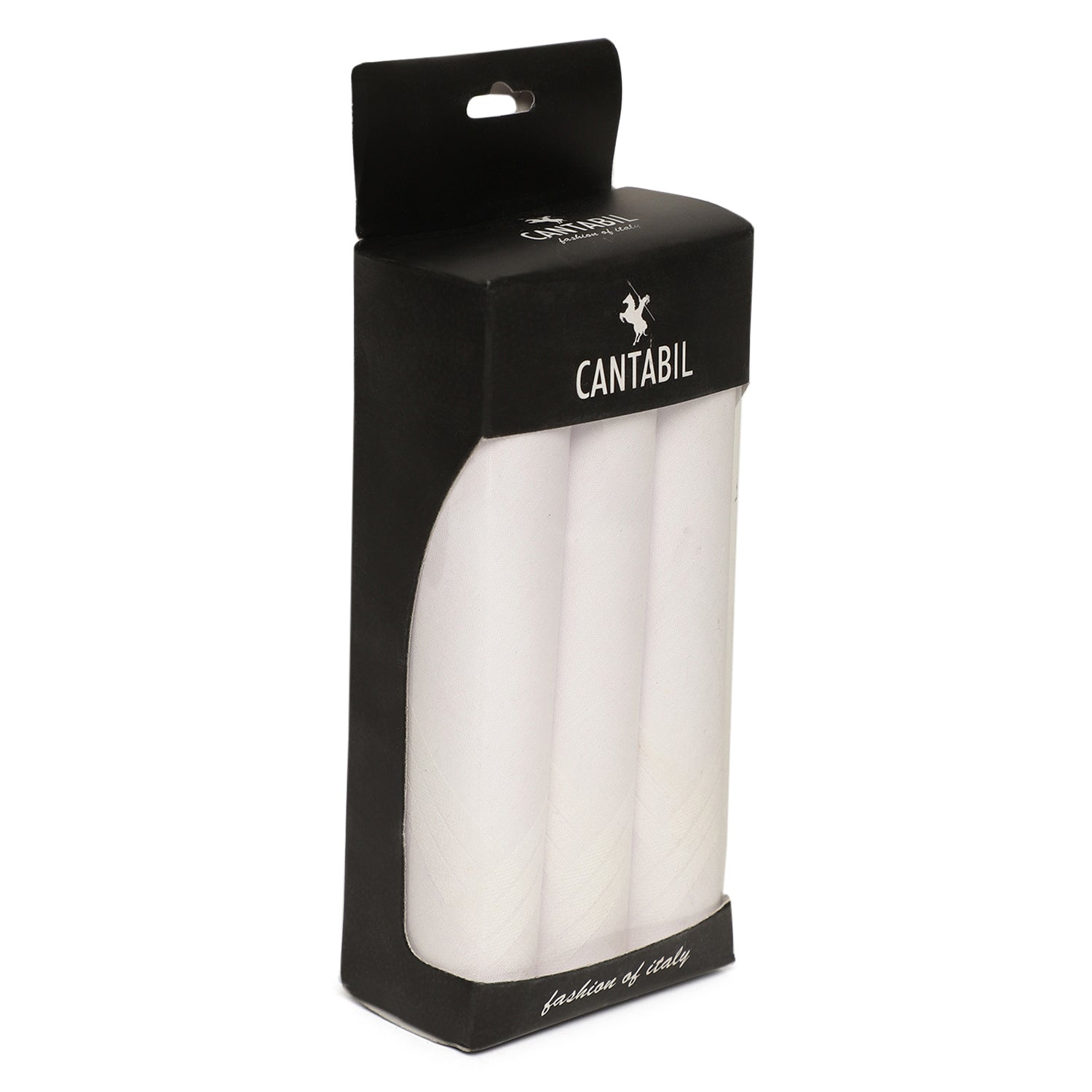 Cantabil Men Pack of 6 Solid Cotton White Handkerchief (6809911361675)