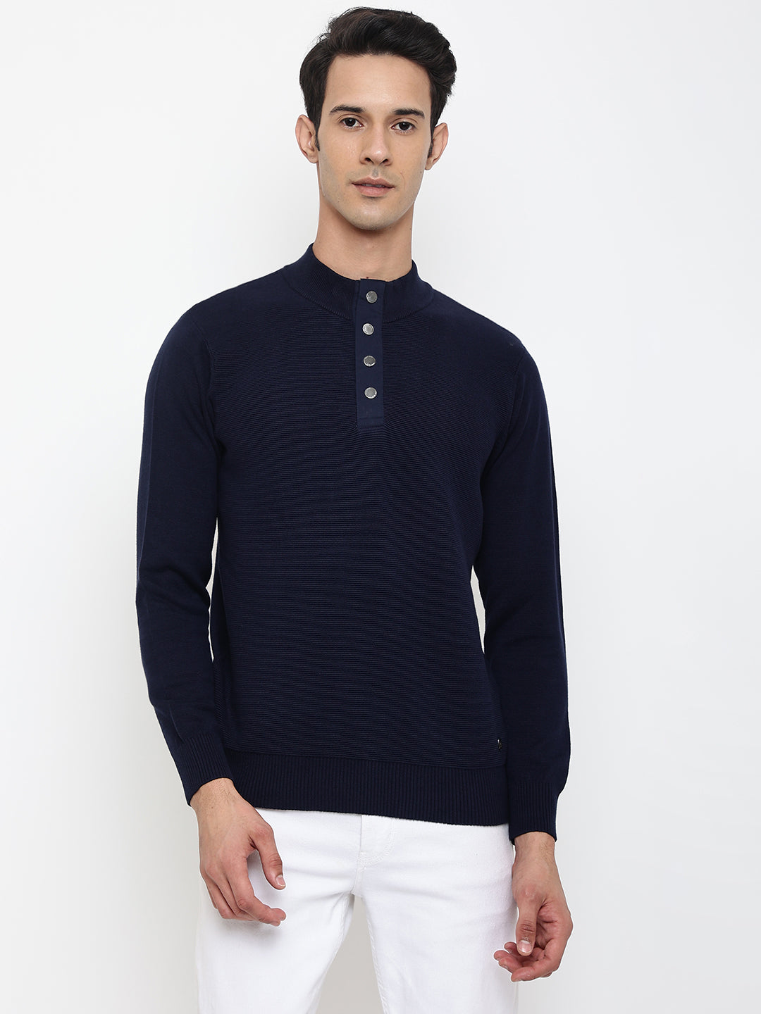 Cantabil Men Navy Blue Sweater (7047812612235)