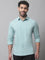 Cantabil Cotton Blend Solid Light Green Full Sleeve Casual Shirt for Men with Pocket (7070366859403)