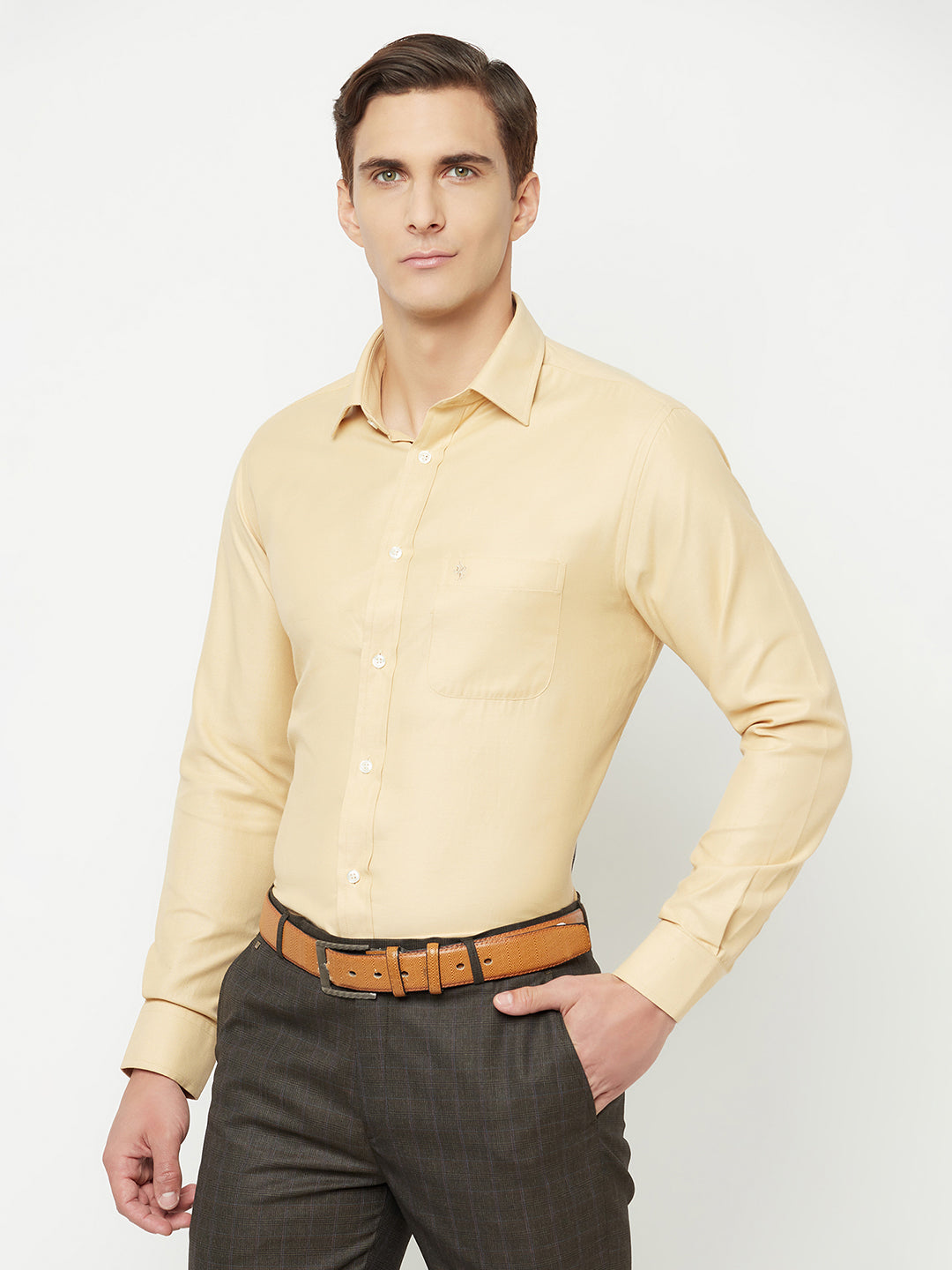 Cantabil Men's Khaki Formal Shirt (6827033559179)