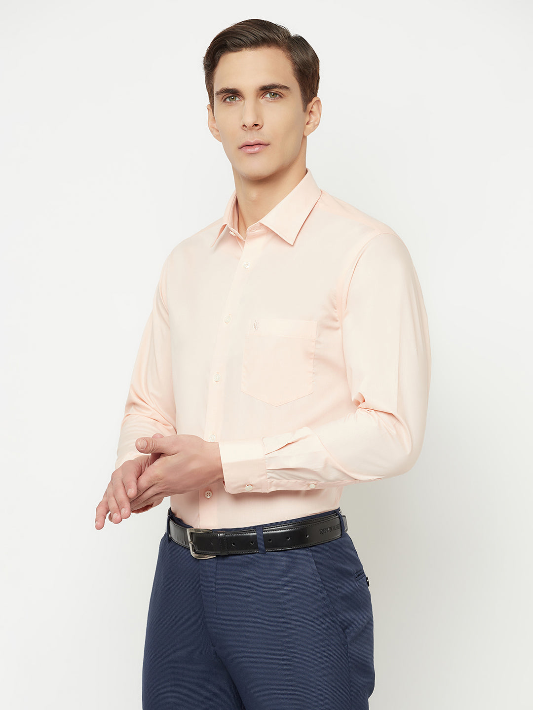 Cantabil Men's Peach Formal Shirt (6826984767627)