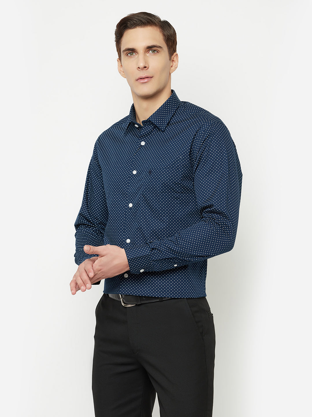 Cantabil Men's Navy Formal Shirt (6827048370315)