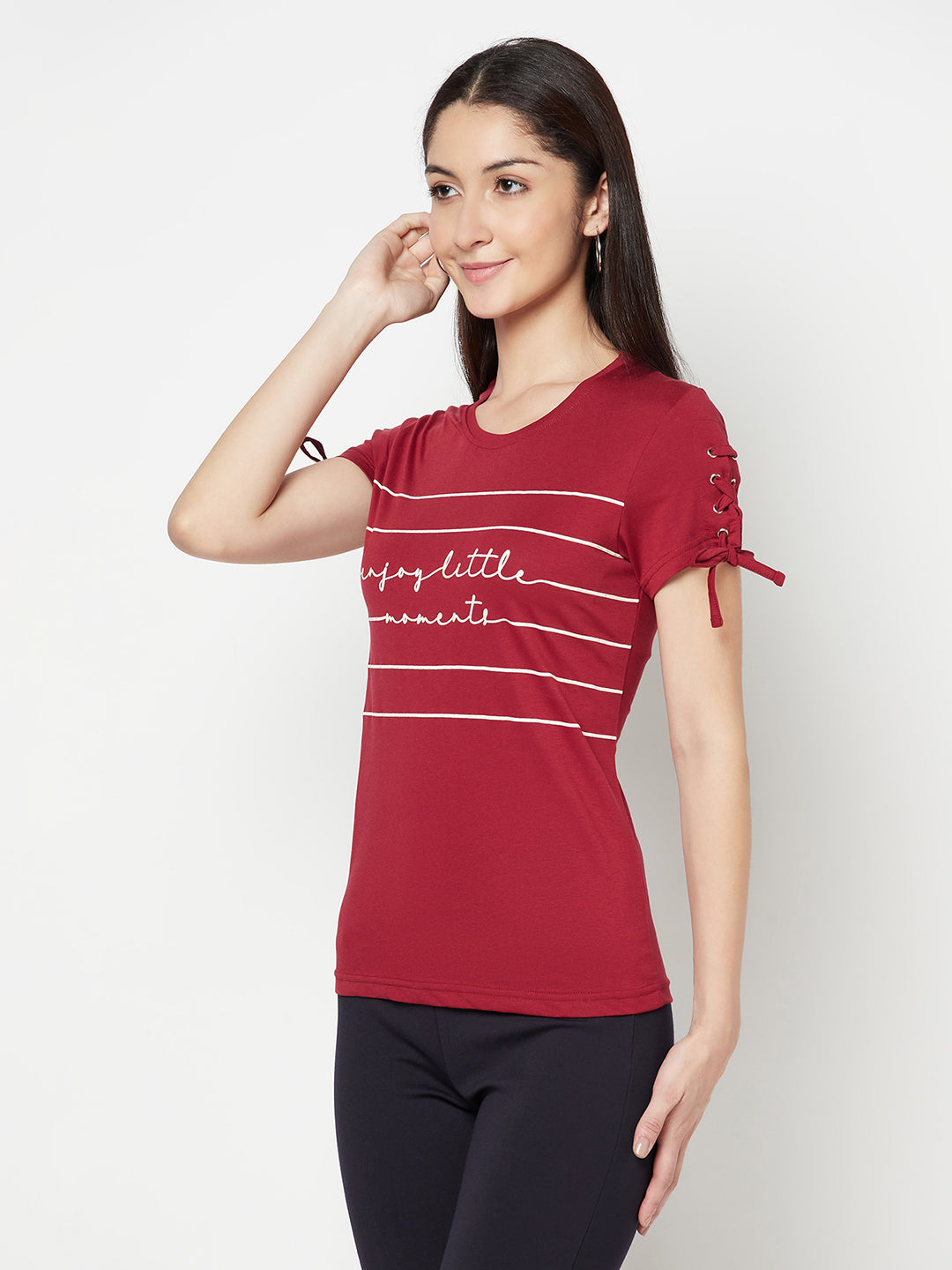 Cantabil Women's Maroon T-Shirts (6822467797131)