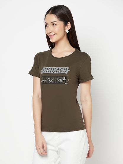 Cantabil Women's Olive T-Shirts (6822436176011)