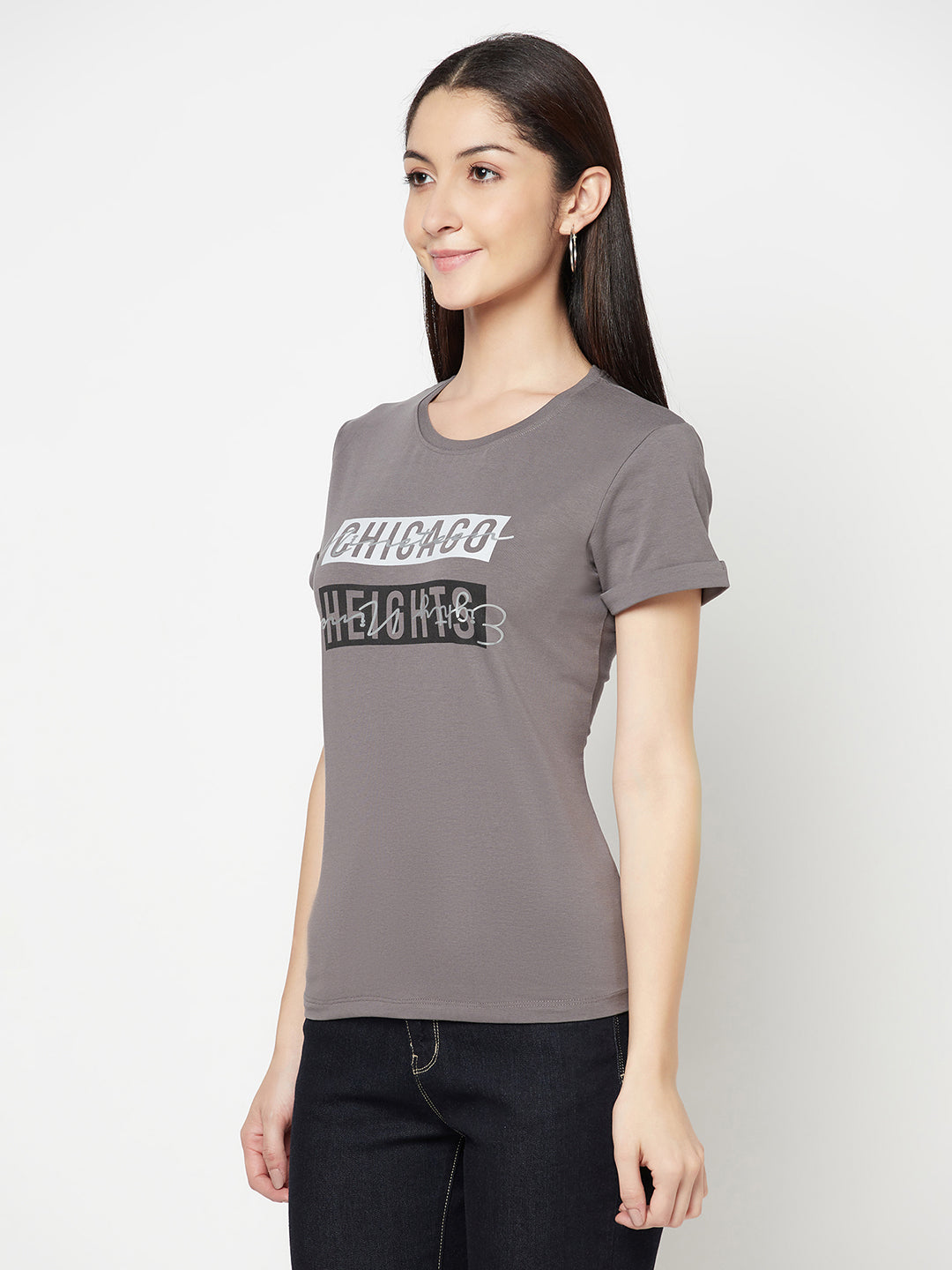 Cantabil Women's Grey T-Shirts (6822459801739)