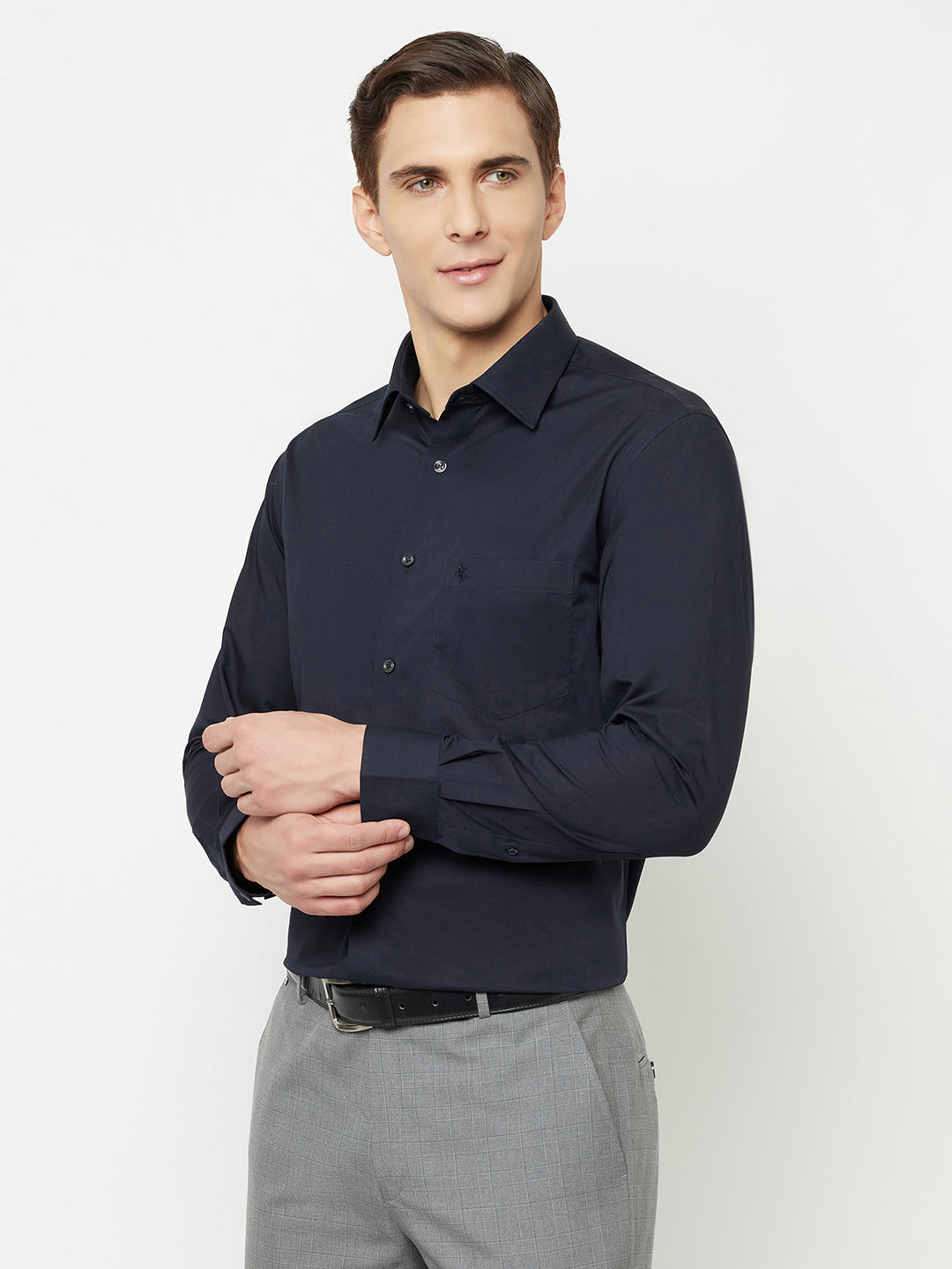 Cantabil Men's Navy Formal Shirt (6827848761483)